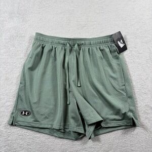 Under Armour Icon Mesh Athletic Shorts Mens Medium Green Fast Drying Drawstring